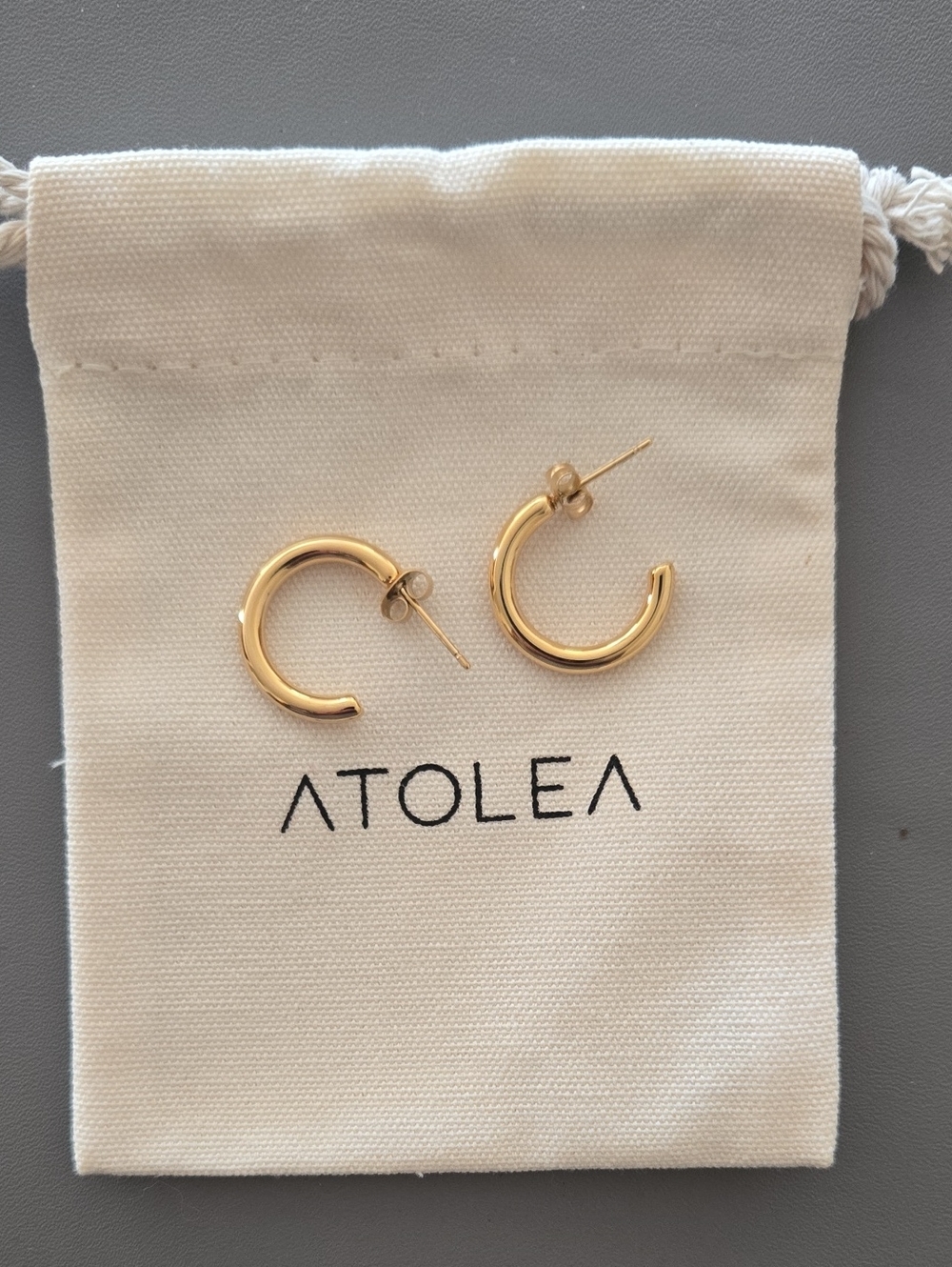 Atolea Gold Mini Hoop Stud Earrings